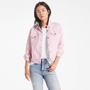 Levi’s cropped jean jacket- light pink. NWT